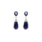 Platinum Invisibly Set Sapphire - Diamond Earrings