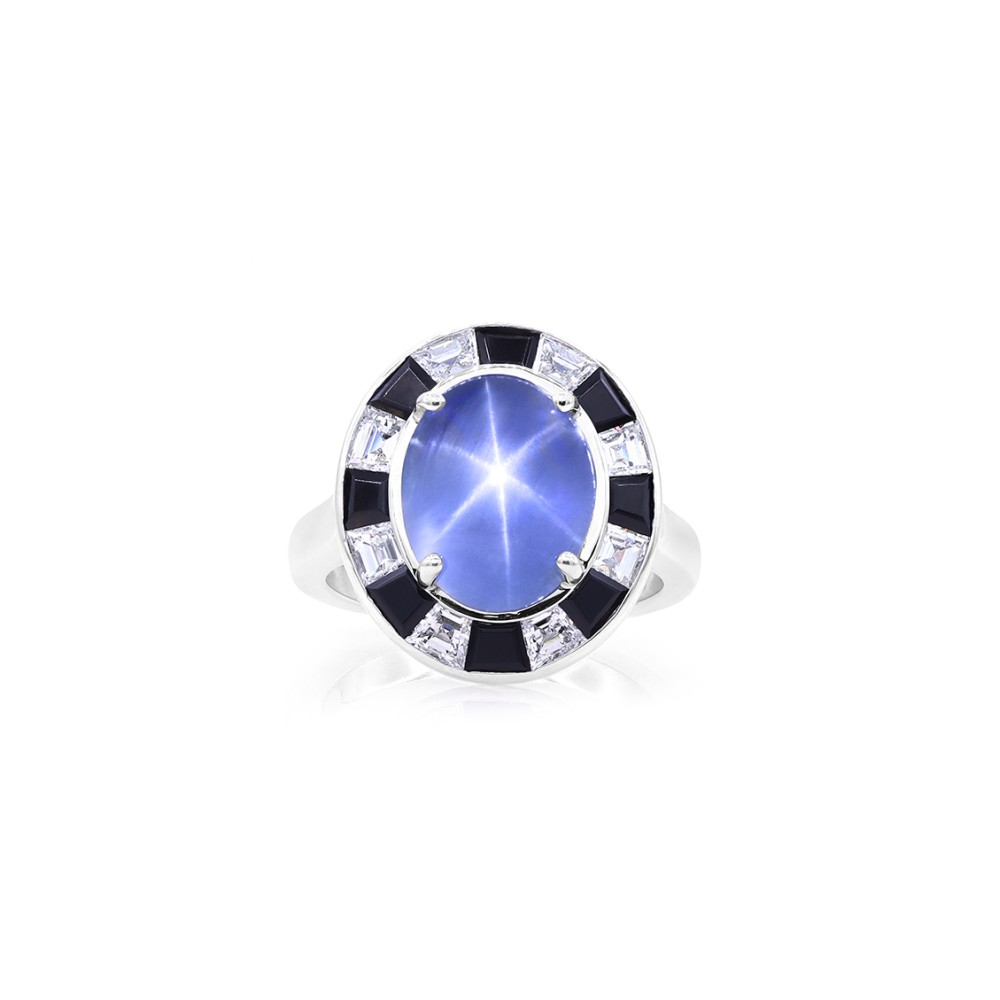 Platinum 7.59ct Star Sapphire Ring