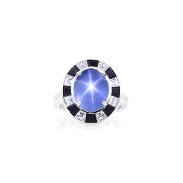 Platinum 7.59ct Star Sapphire Ring